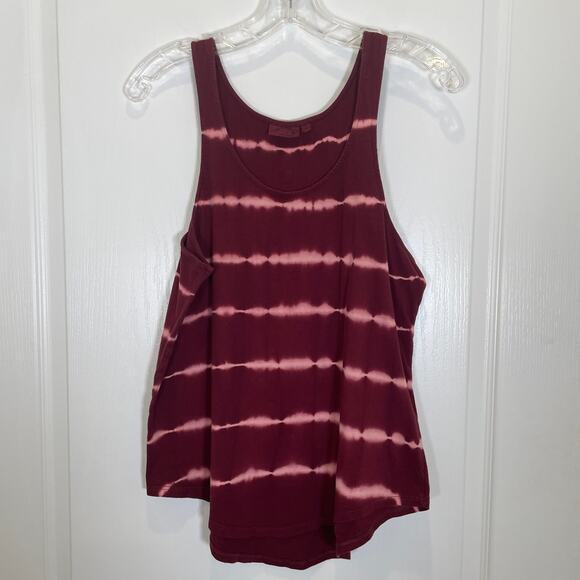 Anthropologie The Upside Burgundy Red Tie Dye Tank Top Arrow S - Picture 3 of 5